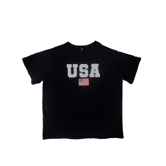 The Unbranded Brand Other - USA Graphic T-Shirt Mens XL Black‎ American Flag Patriotic Short Sleeve Tee